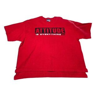Vintage BIKE Attitude Is Everything Graphic T-Shirt Red XL USA Made 90s Tee